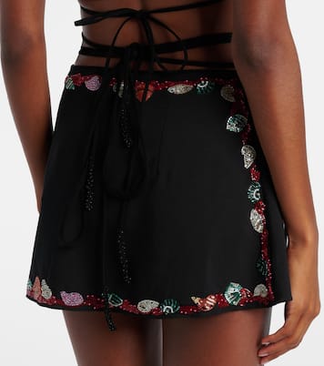 Calypso embellished wrap skirt | Clio Peppiatt