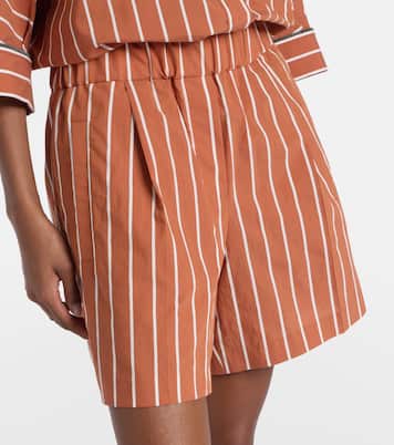Striped cotton-blend Bermuda shorts | Brunello Cucinelli