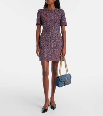 GG Marmont Small denim shoulder bag | Gucci