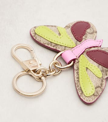 GG leather-trimmed coated canvas bag charm | Gucci
