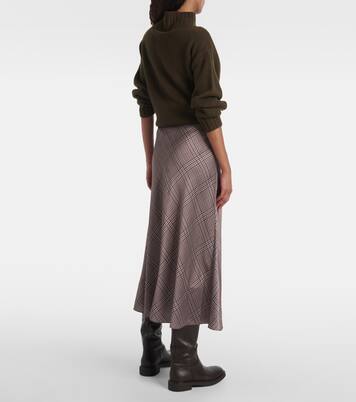 Jupe en satin à carreaux | Vince