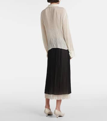 Ruffled striped semi-sheer shirt | Vince