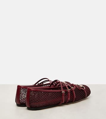 Horsebit mesh and leather ballet flats | Gucci