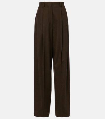 High-rise wool and cashmere wide-leg pants | Loro Piana