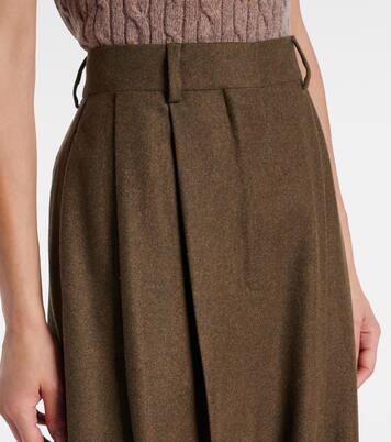 High-rise wool and cashmere wide-leg pants | Loro Piana