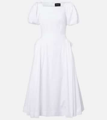 Puff-sleeve cotton poplin midi dress | Simone Rocha