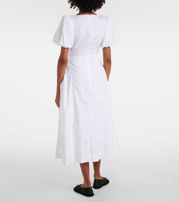 Puff-sleeve cotton poplin midi dress | Simone Rocha