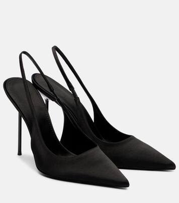 Lidia 105 satin slingback pumps | Paris Texas