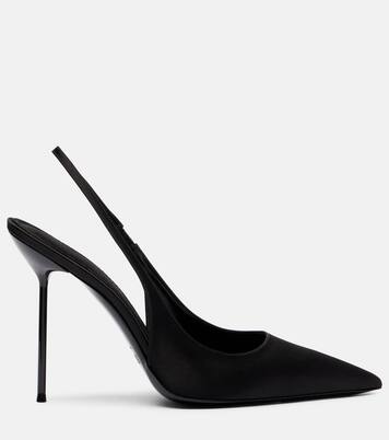 Lidia 105 satin slingback pumps | Paris Texas