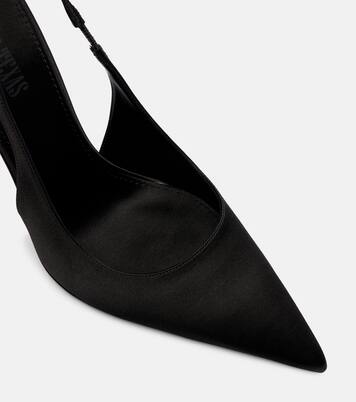Lidia 105 satin slingback pumps | Paris Texas