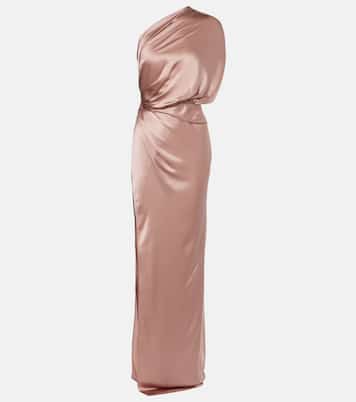 One-Shoulder-Robe aus Seidensatin | The Sei