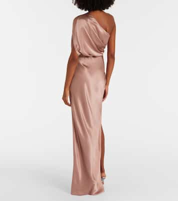 One-Shoulder-Robe aus Seidensatin | The Sei