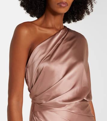 One-Shoulder-Robe aus Seidensatin | The Sei