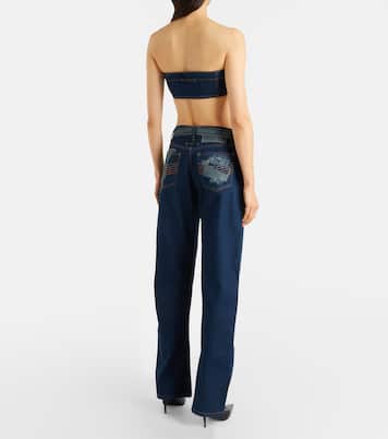 Printed mid-rise wide-leg jeans | Jean Paul Gaultier