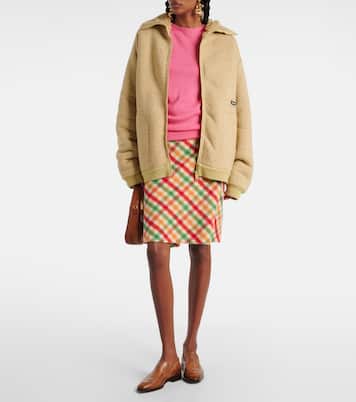 Logo cashmere and silk top | Miu Miu