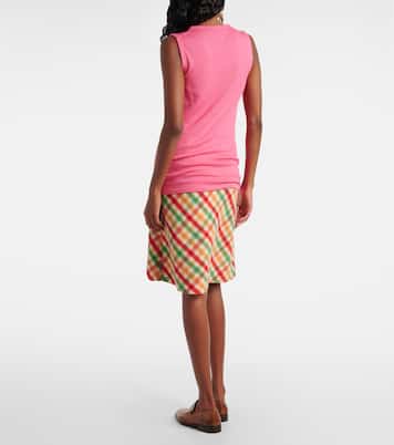 Logo cashmere and silk top | Miu Miu