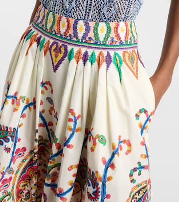 Cotton voile jacquard midi skirt | Etro