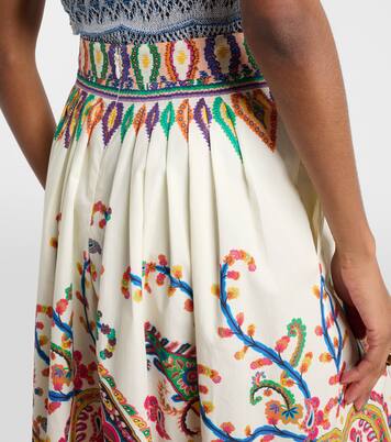 Cotton voile jacquard midi skirt | Etro