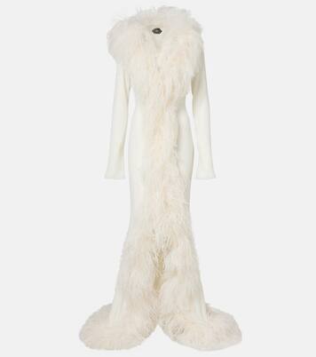 Bridal Robe Hollywood mit Federn | Taller Marmo