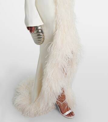 Bridal Robe Hollywood mit Federn | Taller Marmo