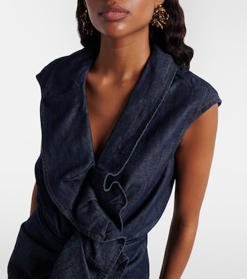 Ruffled denim midi dress | Dries Van Noten