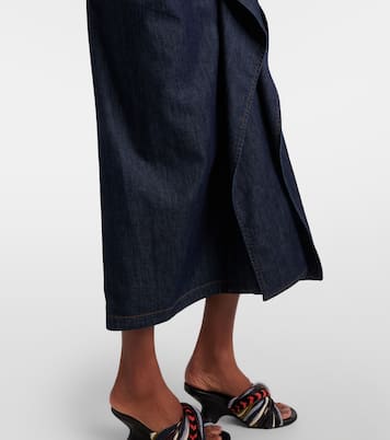 Ruffled denim midi dress | Dries Van Noten