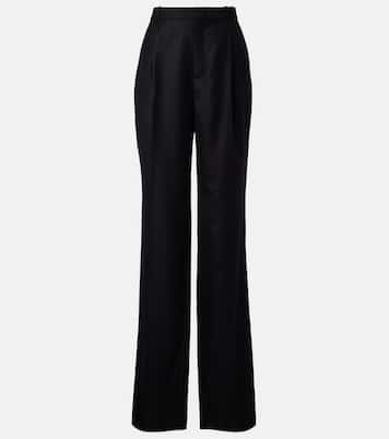 Pantalon droit à taille haute en cachemire | Saint Laurent