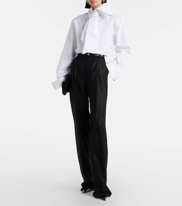 Pantalon droit à taille haute en cachemire | Saint Laurent
