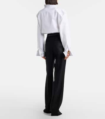 Pantalon droit à taille haute en cachemire | Saint Laurent