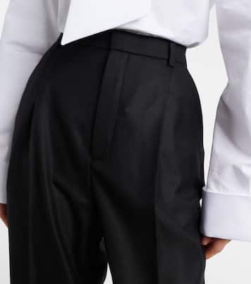 Pantalon droit à taille haute en cachemire | Saint Laurent