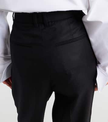 Pantalon droit à taille haute en cachemire | Saint Laurent