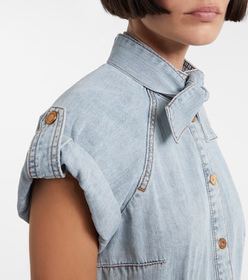 Tie-neck denim shirt | Zimmermann