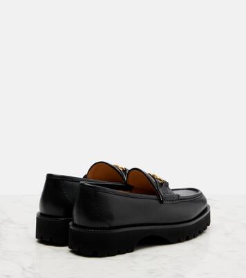 VLogo leather platform loafers | Valentino Garavani
