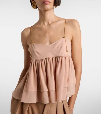 Gathered silk top | Chloé