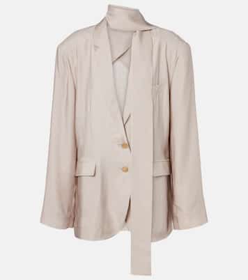 Checked scarf-detail blazer | Acne Studios