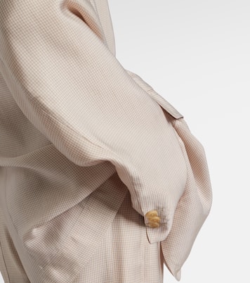 Checked scarf-detail blazer | Acne Studios