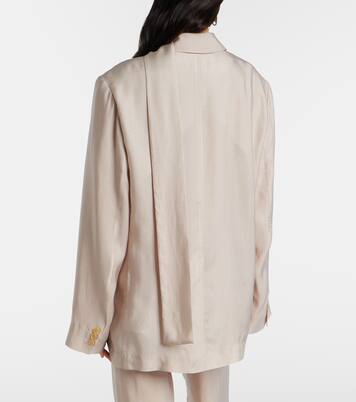 Checked scarf-detail blazer | Acne Studios