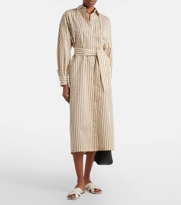 Lord striped belted cotton and silk shirt dress | Max Mara