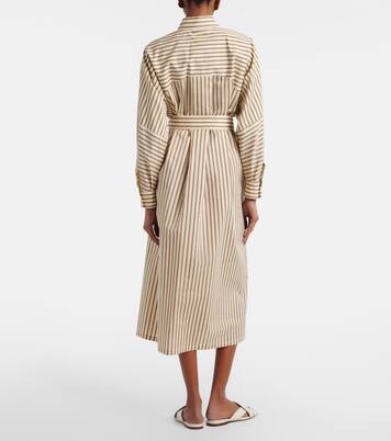 Lord striped belted cotton and silk shirt dress | Max Mara