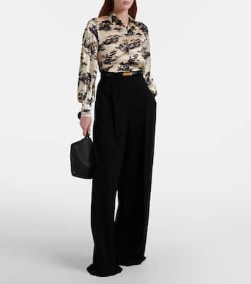 Vetro printed silk satin shirt | Max Mara
