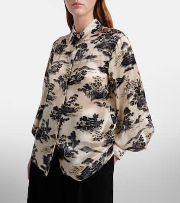 Vetro printed silk satin shirt | Max Mara