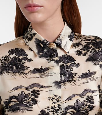 Vetro printed silk satin shirt | Max Mara