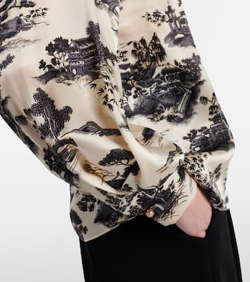 Vetro printed silk satin shirt | Max Mara