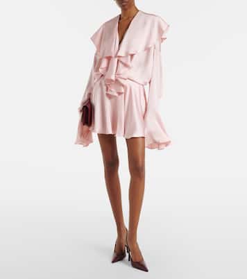 Ruffled satin bodysuit | Norma Kamali