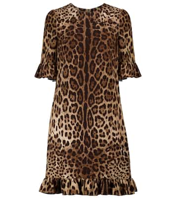 Leopard-print cady minidress | Dolce&Gabbana