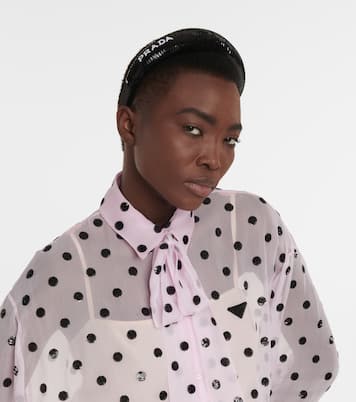 Serre-tête à logo et sequins | Prada