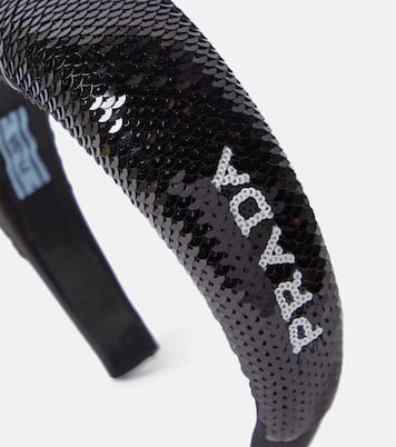 Serre-tête à logo et sequins | Prada