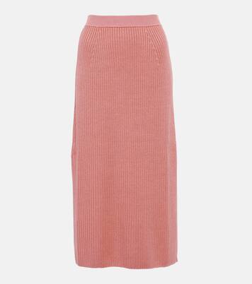 Jupe midi Coimbra en lin et soie | Loro Piana