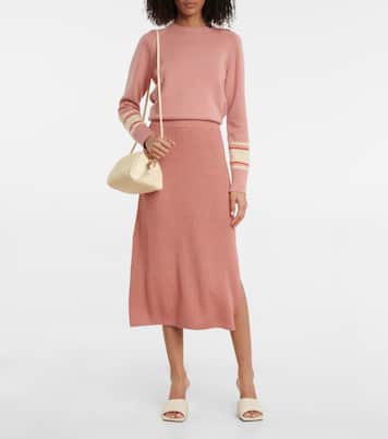 Jupe midi Coimbra en lin et soie | Loro Piana