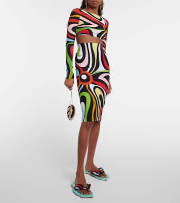 Printed fabric thong sandals | Pucci